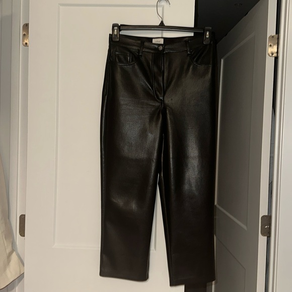 ARITZIA WILFRED SIZE 6 leather leggings. Small stain on front (see video and pic - Picture 1 of 9